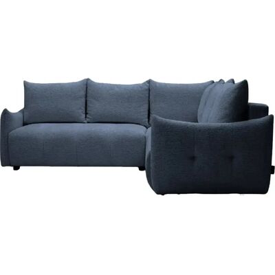 Casanova Canapé panoramique convertible tissu chenille 5 places Bleu - Publicité Casanova Canapé panoramique convertible tissu chenille 5 places Bleu - Publicité