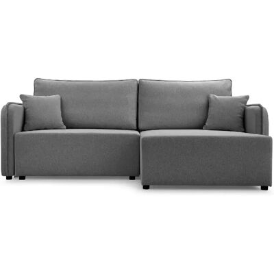 Casanova Canapé d'angle convertible tissu lisse 3 places Gris foncé Gauche - Publicité Casanova Canapé d'angle convertible tissu lisse 3 places Gris foncé Gauche - Publicité