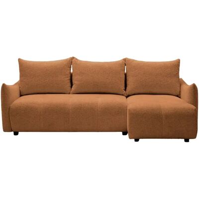 Casanova Canapé d'angle convertible tissu chenille 4 places Terracotta - Publicité Casanova Canapé d'angle convertible tissu chenille 4 places Terracotta - Publicité