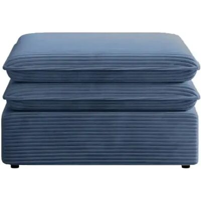 Casanova Pouf en velours côtelé Bleu 70x70x43 - Publicité Casanova Pouf en velours côtelé Bleu 70x70x43 - Publicité