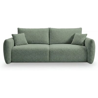 Casanova Canapé convertible tissu bouclette 3 places Vert - Publicité Casanova Canapé convertible tissu bouclette 3 places Vert - Publicité