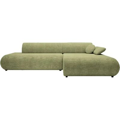 Casanova Canapé d'angle convertible tissu lisse 3 places Vert Gauche - Publicité Casanova Canapé d'angle convertible tissu lisse 3 places Vert Gauche - Publicité