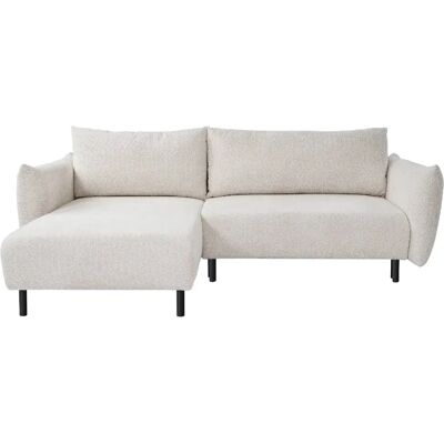 Casanova Canapé d'angle convertible tissu bouclette 4 places Beige - Publicité Casanova Canapé d'angle convertible tissu bouclette 4 places Beige - Publicité