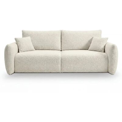 Casanova Canapé convertible tissu bouclette 3 places Beige - Publicité Casanova Canapé convertible tissu bouclette 3 places Beige - Publicité