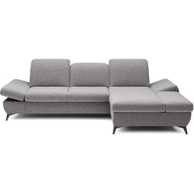 Casanova Canapé d'angle convertible tissu chiné 4 places Gris clair Droit - Publicité Casanova Canapé d'angle convertible tissu chiné 4 places Gris clair Droit - Publicité