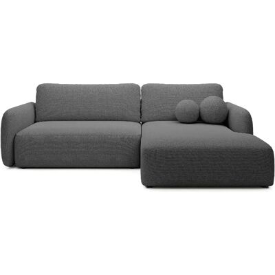 Casanova Canapé d'angle convertible tissu bouclette 4 places Gris foncé Droit - Publicité Casanova Canapé d'angle convertible tissu bouclette 4 places Gris foncé Droit - Publicité