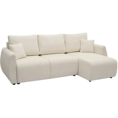 Casanova Canapé d'angle convertible tissu doux 3 places Beige - Publicité Casanova Canapé d'angle convertible tissu doux 3 places Beige - Publicité