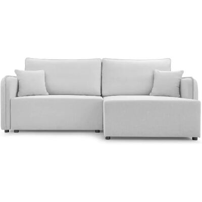 Casanova Canapé d'angle convertible tissu lisse 3 places Gris clair Gauche - Publicité Casanova Canapé d'angle convertible tissu lisse 3 places Gris clair Gauche - Publicité