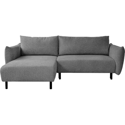Casanova Canapé d'angle convertible tissu bouclette 4 places Gris foncé - Publicité Casanova Canapé d'angle convertible tissu bouclette 4 places Gris foncé - Publicité