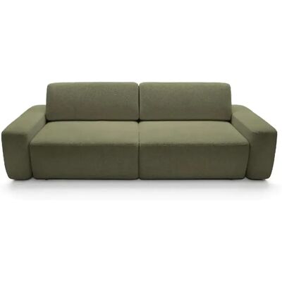 Casanova Canapé droit convertible coffre tissu chiné 3 places Vert olive - Publicité Casanova Canapé droit convertible coffre tissu chiné 3 places Vert olive - Publicité