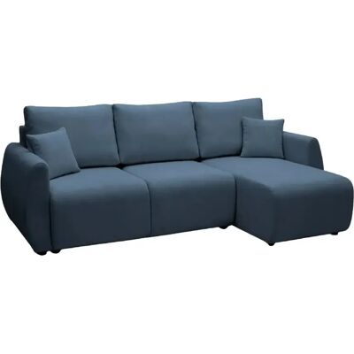 Casanova Canapé d'angle convertible tissu doux 3 places Bleu - Publicité Casanova Canapé d'angle convertible tissu doux 3 places Bleu - Publicité