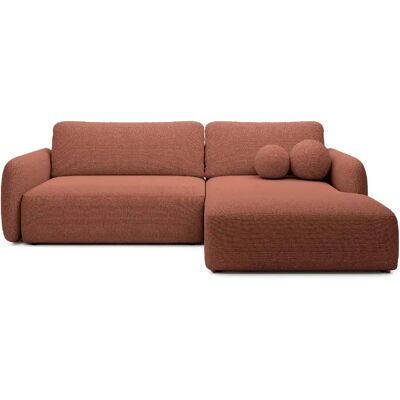 Casanova Canapé d'angle convertible tissu bouclette 4 places Terracotta Gauche - Publicité Casanova Canapé d'angle convertible tissu bouclette 4 places Terracotta Gauche - Publicité