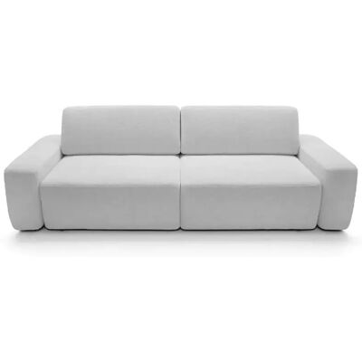 Casanova Canapé droit convertible coffre tissu chiné 3 places Gris clair - Publicité Casanova Canapé droit convertible coffre tissu chiné 3 places Gris clair - Publicité