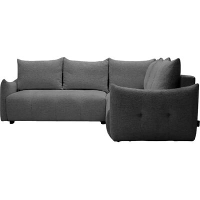 Casanova Canapé panoramique convertible tissu chenille 5 places Gris - Publicité Casanova Canapé panoramique convertible tissu chenille 5 places Gris - Publicité