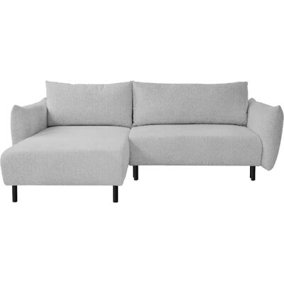 Casanova Canapé d'angle convertible tissu bouclette 4 places Gris clair - Publicité Casanova Canapé d'angle convertible tissu bouclette 4 places Gris clair - Publicité