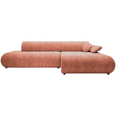 Casanova Canapé d'angle convertible tissu lisse 3 places Terracotta Gauche - Publicité Casanova Canapé d'angle convertible tissu lisse 3 places Terracotta Gauche - Publicité