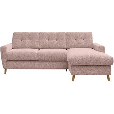 Casanova Canapé d'angle convertible tissu bouclette 4 places Rose Droit - Publicité Casanova Canapé d'angle convertible tissu bouclette 4 places Rose Droit - Publicité