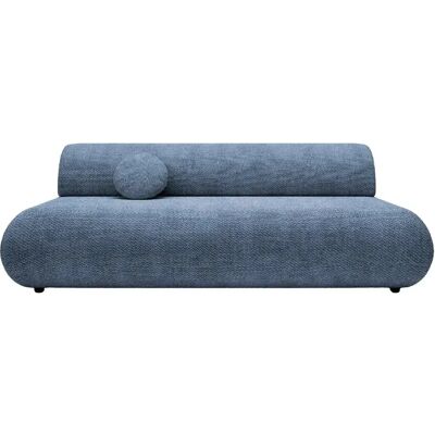Casanova Canapé droit convertible tissu lisse 2 places Bleu - Publicité Casanova Canapé droit convertible tissu lisse 2 places Bleu - Publicité