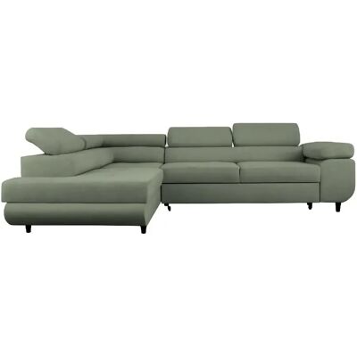 Casanova Canapé d'angle convertible tissu lisse 4 places Vert Droit - Publicité Casanova Canapé d'angle convertible tissu lisse 4 places Vert Droit - Publicité