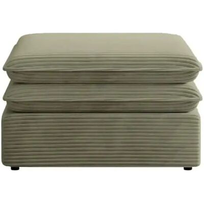 Casanova Pouf en velours côtelé Vert Olive 70x70x43 - Publicité Casanova Pouf en velours côtelé Vert Olive 70x70x43 - Publicité