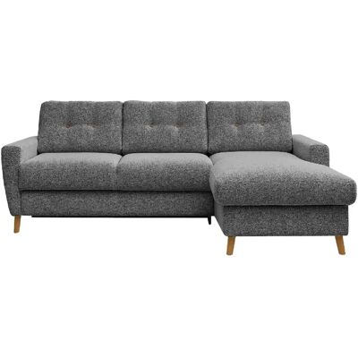 Casanova Canapé d'angle convertible tissu bouclette 4 places Gris Droit - Publicité Casanova Canapé d'angle convertible tissu bouclette 4 places Gris Droit - Publicité