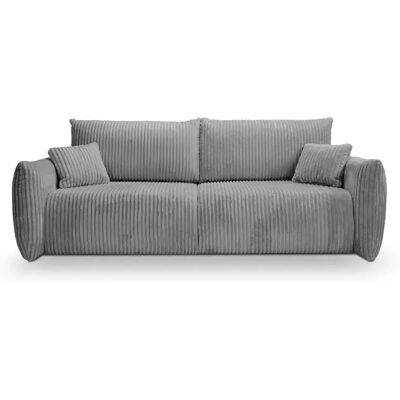 Casanova Canapé droit convertible velours côtelé 3 places Gris foncé - Publicité Casanova Canapé droit convertible velours côtelé 3 places Gris foncé - Publicité