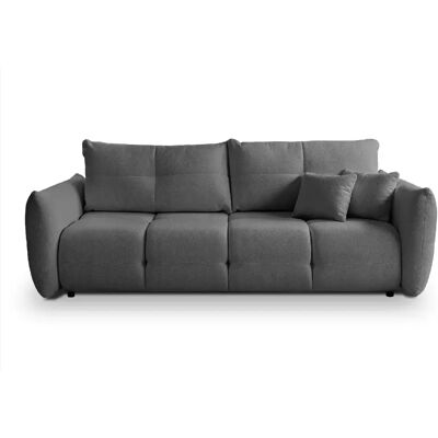 Casanova Canapé droit convertible tissu bouclette 2 places Gris foncé - Publicité Casanova Canapé droit convertible tissu bouclette 2 places Gris foncé - Publicité