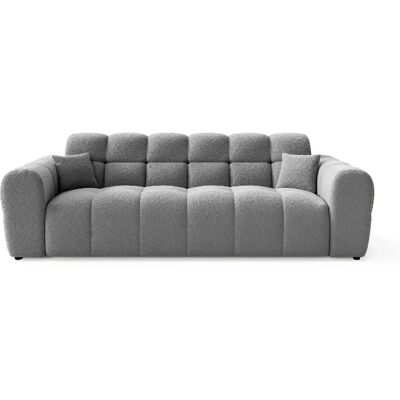 Casanova Canapé droit tissu bouclette 3 places Gris foncé - Publicité Casanova Canapé droit tissu bouclette 3 places Gris foncé - Publicité