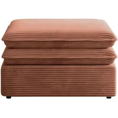 Casanova Pouf en velours côtelé Terracotta 70x70x43 - Publicité Casanova Pouf en velours côtelé Terracotta 70x70x43 - Publicité