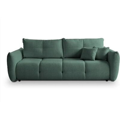 Casanova Canapé droit convertible tissu bouclette 2 places Vert - Publicité Casanova Canapé droit convertible tissu bouclette 2 places Vert - Publicité