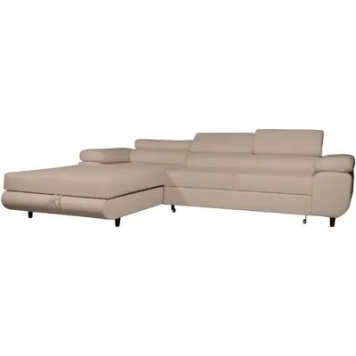 Casanova Canapé d'angle convertible tissu chiné 4 places Café Droit - Publicité Casanova Canapé d'angle convertible tissu chiné 4 places Café Droit - Publicité