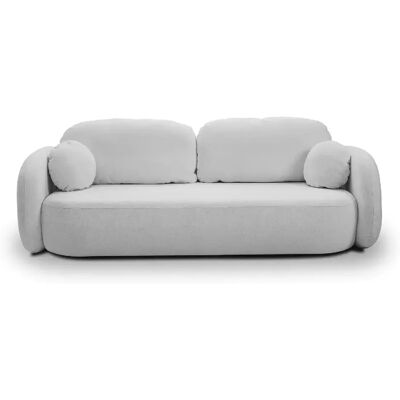 Casanova Canapé droit tissu bouclette 3 places Gris Clair - Publicité Casanova Canapé droit tissu bouclette 3 places Gris Clair - Publicité