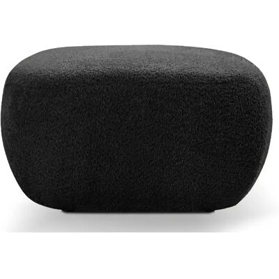 Casanova Pouf en tissu bouclette Noir 75x75x39 - Publicité Casanova Pouf en tissu bouclette Noir 75x75x39 - Publicité