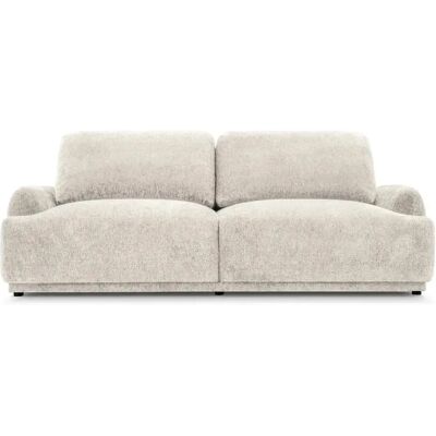 Casanova Canapé droit convertible tissu chenille 3 places Beige - Publicité Casanova Canapé droit convertible tissu chenille 3 places Beige - Publicité