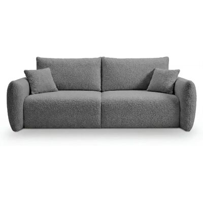 Casanova Canapé convertible tissu bouclette 3 places Gris - Publicité Casanova Canapé convertible tissu bouclette 3 places Gris - Publicité