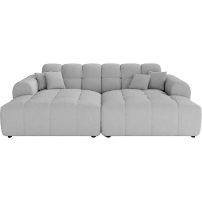 Casanova Canapé droit tissu bouclette 4 places Gris clair - Publicité Casanova Canapé droit tissu bouclette 4 places Gris clair - Publicité