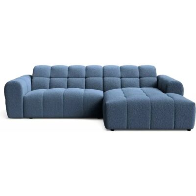 Casanova Canapé d'angle tissu bouclette 4 places Bleu Droit - Publicité Casanova Canapé d'angle tissu bouclette 4 places Bleu Droit - Publicité