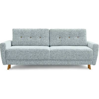 Casanova Canapé droit convertible tissu bouclette 3 places Bleu - Publicité Casanova Canapé droit convertible tissu bouclette 3 places Bleu - Publicité