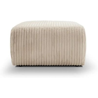 Casanova Pouf en velours côtelé Beige 74x74x41 - Publicité Casanova Pouf en velours côtelé Beige 74x74x41 - Publicité