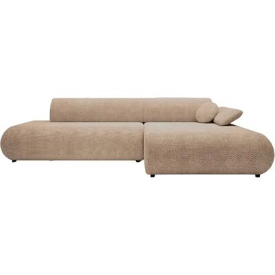 Casanova Canapé d'angle convertible tissu lisse 3 places Café Droit - Publicité Casanova Canapé d'angle convertible tissu lisse 3 places Café Droit - Publicité