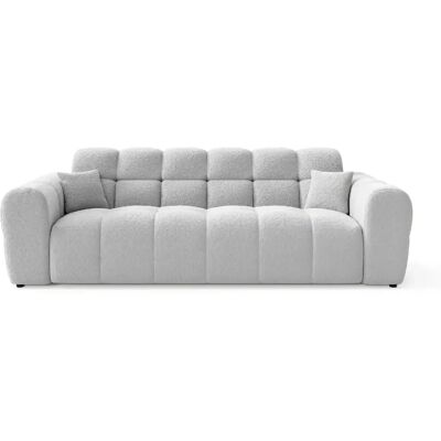 Casanova Canapé droit tissu bouclette 3 places Gris clair - Publicité Casanova Canapé droit tissu bouclette 3 places Gris clair - Publicité