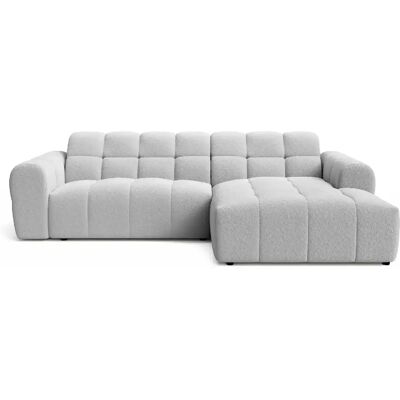 Casanova Canapé d'angle tissu bouclette 4 places Gris clair Gauche - Publicité Casanova Canapé d'angle tissu bouclette 4 places Gris clair Gauche - Publicité
