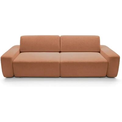 Casanova Canapé droit convertible coffre tissu chiné 3 places Terracotta - Publicité Casanova Canapé droit convertible coffre tissu chiné 3 places Terracotta - Publicité