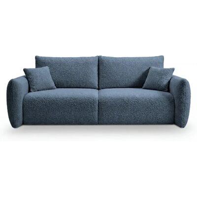 Casanova Canapé convertible tissu bouclette 3 places Bleu - Publicité Casanova Canapé convertible tissu bouclette 3 places Bleu - Publicité