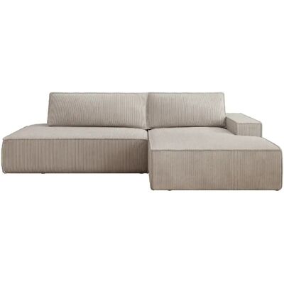 Casanova Canapé d'angle convertible velours côtelé 4 places Beige Droit - Publicité Casanova Canapé d'angle convertible velours côtelé 4 places Beige Droit - Publicité