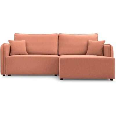 Casanova Canapé d'angle convertible tissu lisse 3 places Terracotta Droit - Publicité Casanova Canapé d'angle convertible tissu lisse 3 places Terracotta Droit - Publicité