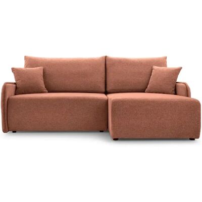 Casanova Canapé d'angle tissu chiné 4 places Terracotta Droit - Publicité Casanova Canapé d'angle tissu chiné 4 places Terracotta Droit - Publicité