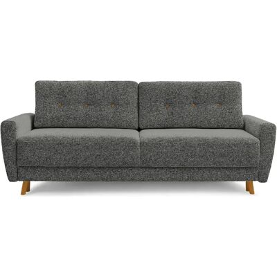 Casanova Canapé droit convertible tissu bouclette 3 places Gris - Publicité Casanova Canapé droit convertible tissu bouclette 3 places Gris - Publicité