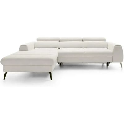 Casanova Canapé d'angle convertible tissu chiné 4 places Blanc Droit - Publicité Casanova Canapé d'angle convertible tissu chiné 4 places Blanc Droit - Publicité