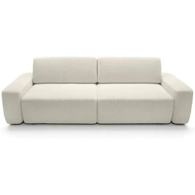 Casanova Canapé droit convertible coffre tissu chiné 3 places Beige - Publicité Casanova Canapé droit convertible coffre tissu chiné 3 places Beige - Publicité